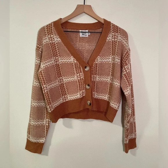 Princess Polly Sweaters - Princess Polly Cropped Cardigan Sweater, Size S/M